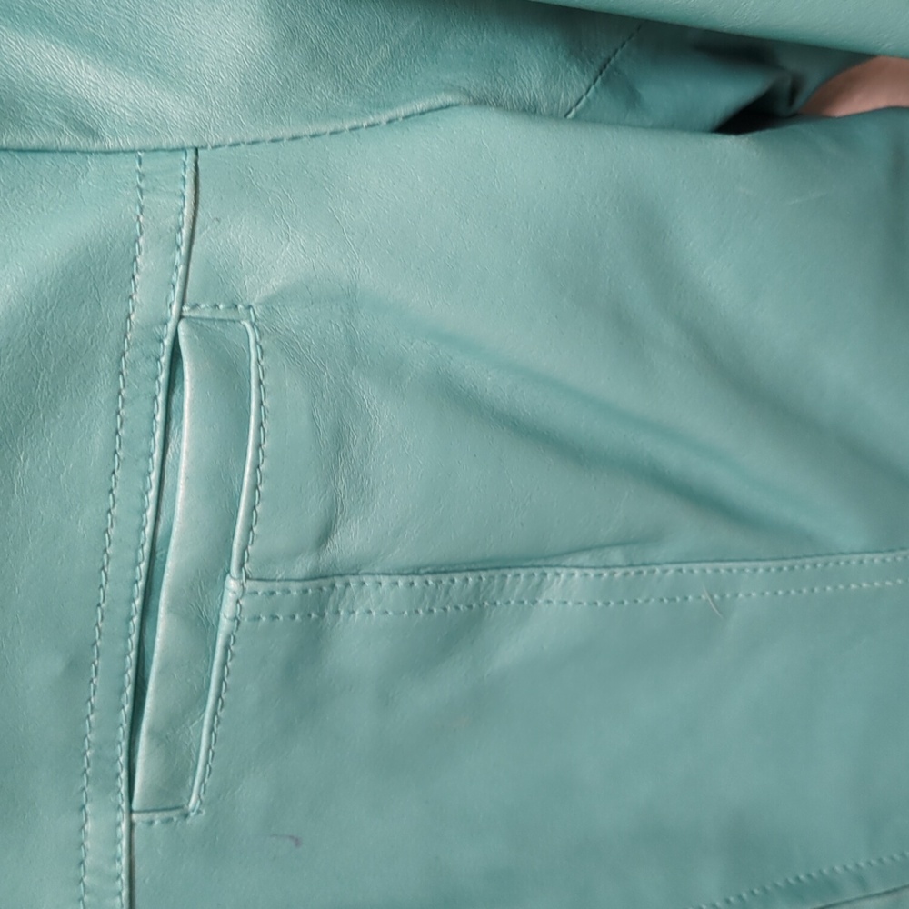 Bernado Electric Blue Leather Jacket - Silver Hardware - Cropped - Full Zip - S - Picture 3 of 15